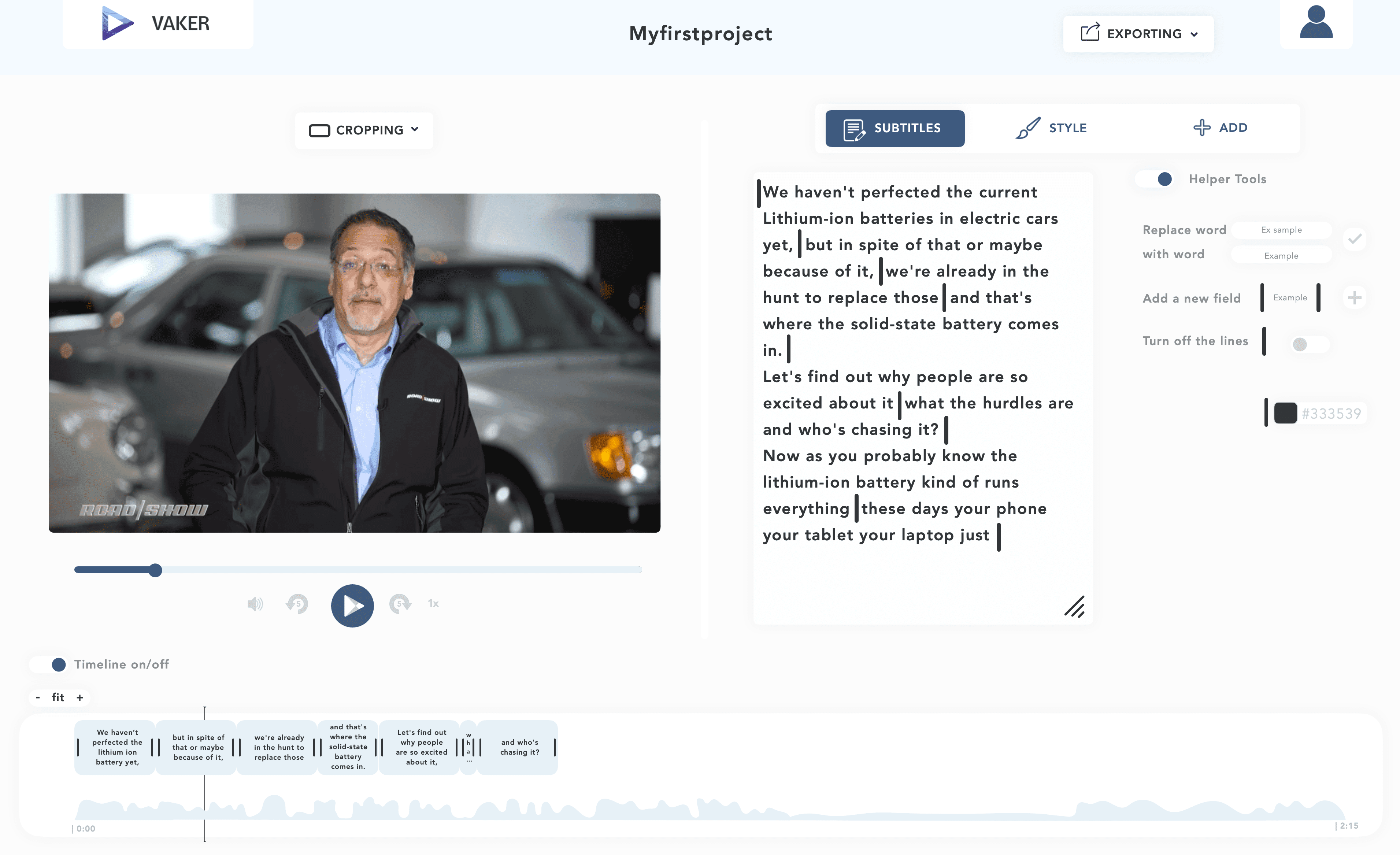 Here is the clean interactive video and subtitle-editor displayed to play around. It is optimized for the desktop.